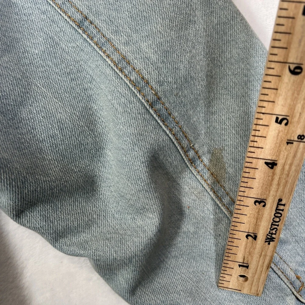 Brooklyn Cloth Light Blue Sherpa Lined Denim Button Up Jean Jacket Men's‎ Size L